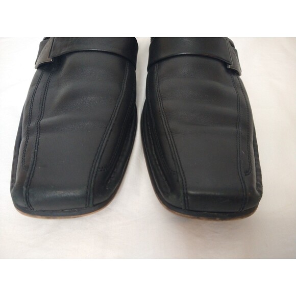Kenneth Cole Size 8M Run Around Black Leather Slip On Dress Shoes Square Toe - Picture 3 of 11